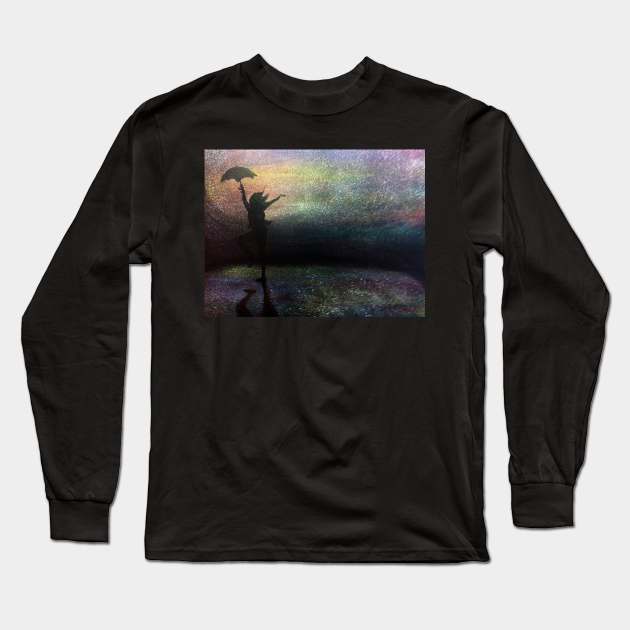Dancing in the Rain Long Sleeve T-Shirt by hollydoesart